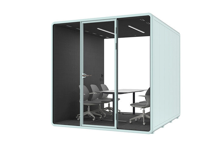 Soundproof Office Pod with 4-6 Person Capacity Modular Acoustic Cabin Laminated Glass Silence Pod