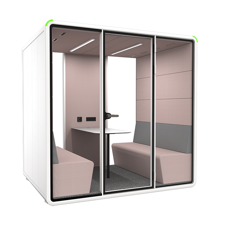 Modern Soundproof Booth with 4000K LED Light and STC30dB Acoustic Performance for Office Privacy