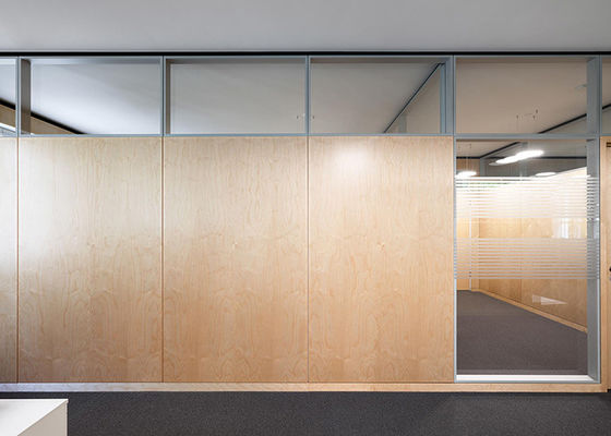 Система разделительной стены из твердого стекла, изготовленная из резки, стальная меламинная HPL с дверью