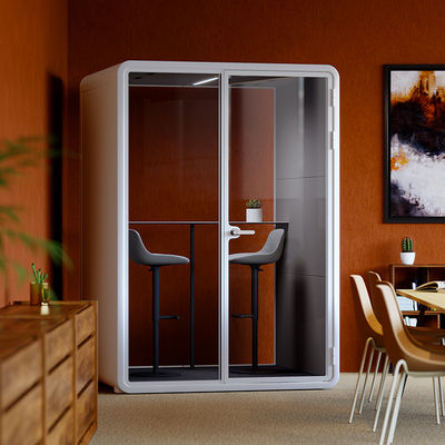 Акустическая тихая переговорная кабина среднего размера с 12V-USB для двух отдельных рабочих мест